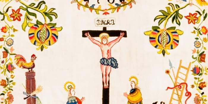 Ostern im Volkskundemuseum: Fastentuch aus dem 18. Jahrhundert feiert das höchste christliche Fest