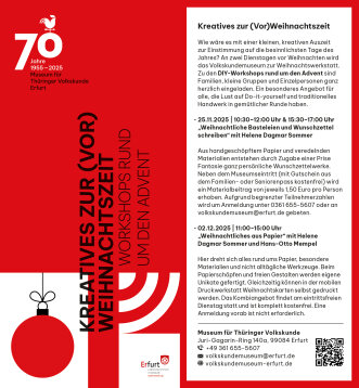 Vorschaubild Flyer Weihnachtsworkshops mit Grafiken und Text