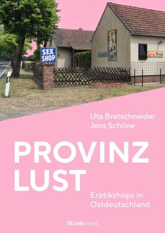 Ein Buchcover in Rosa mit weißer Aufschrift und einem Foto.