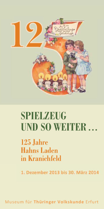 Illustration von zwei Kindern, vermutlich aus früheren Zeiten, darunter der Titel des Flyers