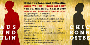 Chic aus Bonn und Ostberlin. Zwei Welten - zwei Moden? Zwei Umrisse von Frauen, die sich voneinander abwenden.